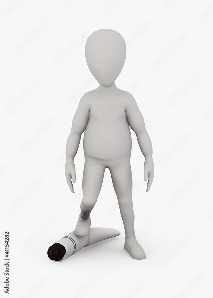 3d render of cartoon character with cigarette - stop smoking 3d render of cartoon character with cigarette - stop smoking