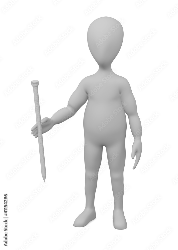 3d render of cartoon character with clout nail 3d render of cartoon character with clout nail