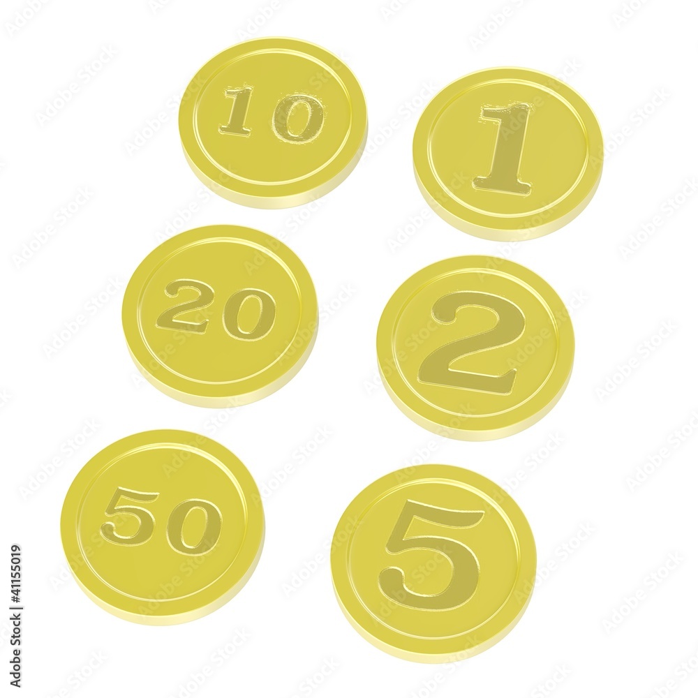 3d render of toon coins 3d render of toon coins