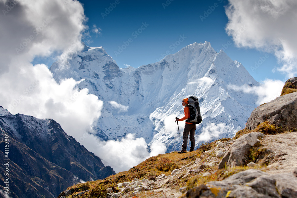 Hiking in Himalaya mountains Hiking in Himalaya mountains