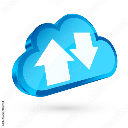 Blue 3D Cloud Blue Frame 2 Arrows