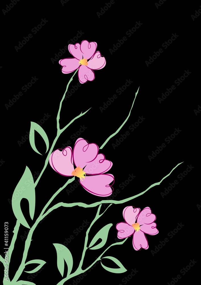 floral background with decorative branch