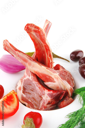 raw fresh veal ribs