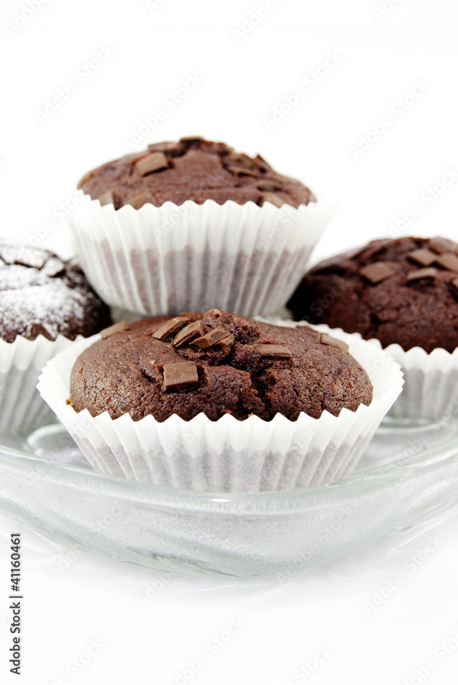 Fresh baked chocolate muffins Fresh baked chocolate muffins