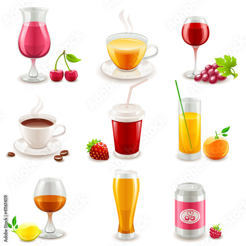 Set of drinks icons