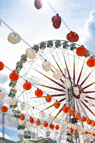 Ferris wheel and lanterns