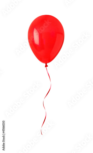 red happy air flying ball isolated on white