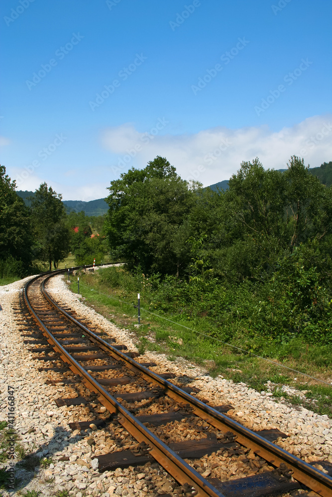 Fototapeta premium Old narrow gauge railway in Mokra Gora, Serbia