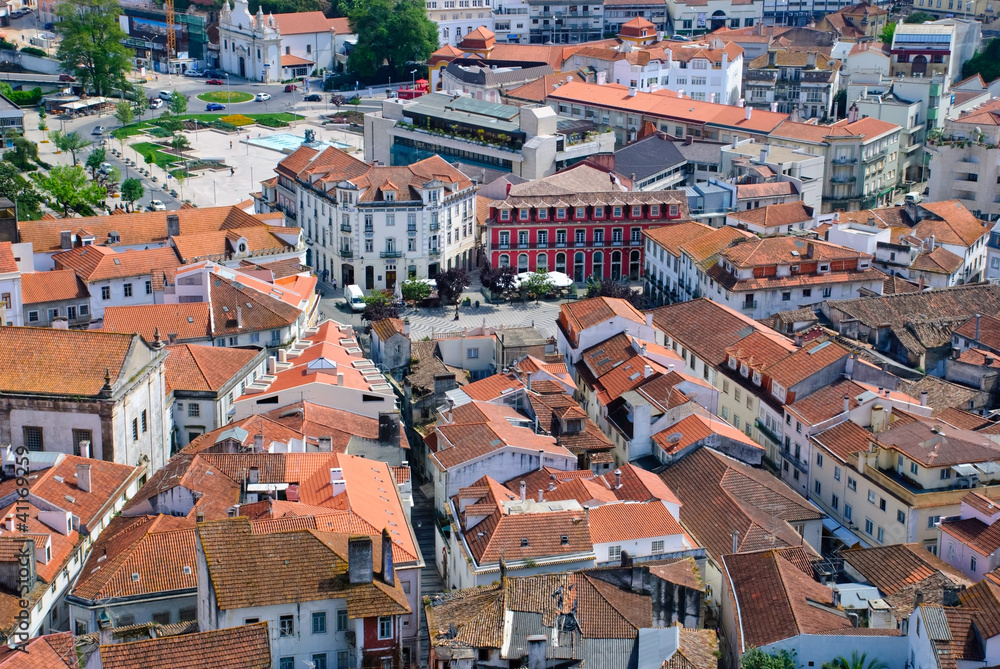 View on houses and roofs, Leiria, Portugal