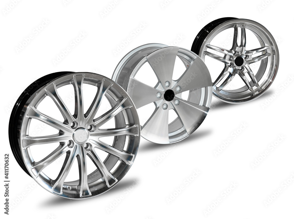 steel alloy car disks over the white background steel alloy car disks over the white background
