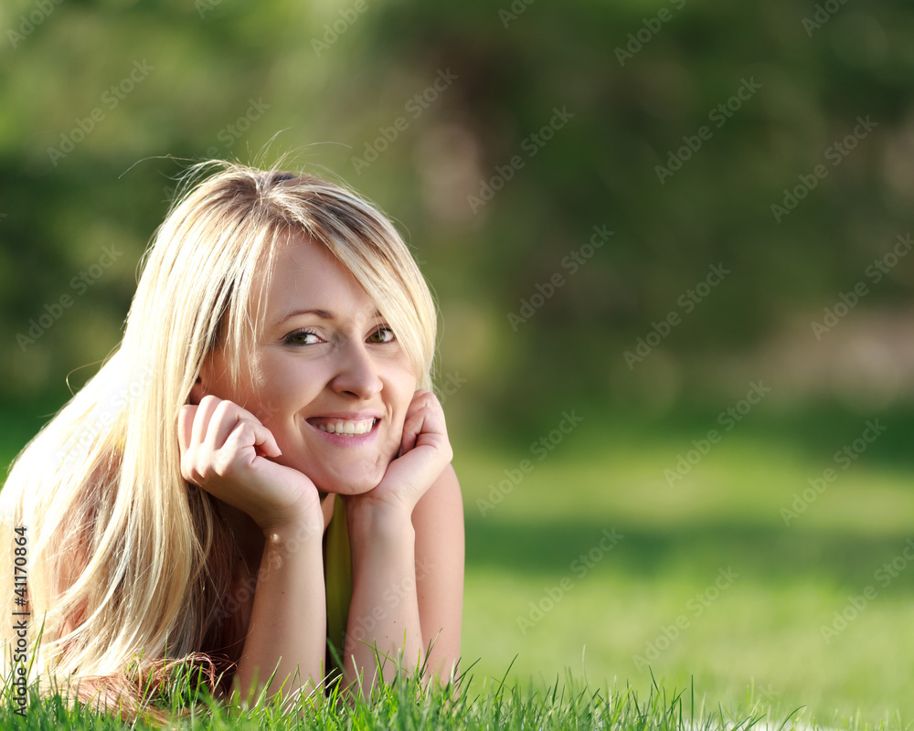 happy young attractive woman outdoors happy young attractive woman outdoors