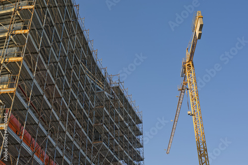 Tower crane in a building site