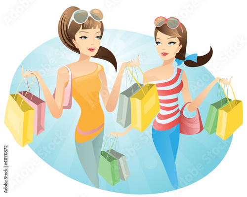 shopping  young women