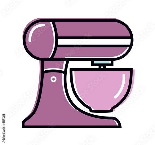 Retro kitchen mixer isolated on white ( pink )