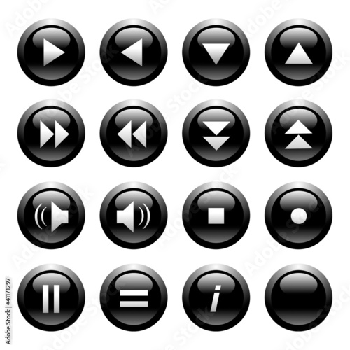 Glossy black control icons Free Download Glossy black control icons - GFXLoad