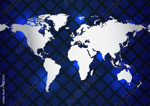world map with special metallic design