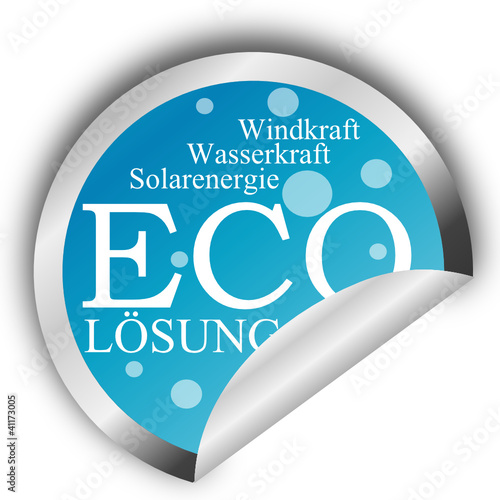 Eco/Lösung- Sticker in Blau/Weiß