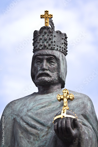 Statue of Emperor Barbarossa in Hamburg photo