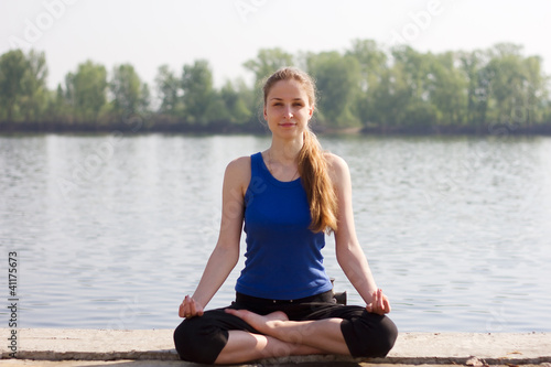 Yoga Woman by the river