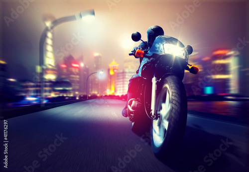 Motorbike in front of a Skyline