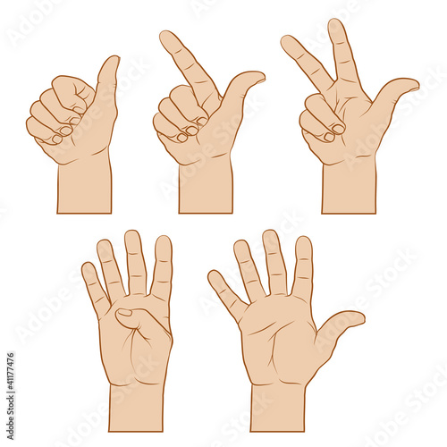 Zählen per Hand - farbig