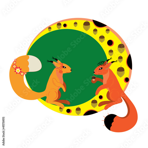 Two squirrels on the moon.
