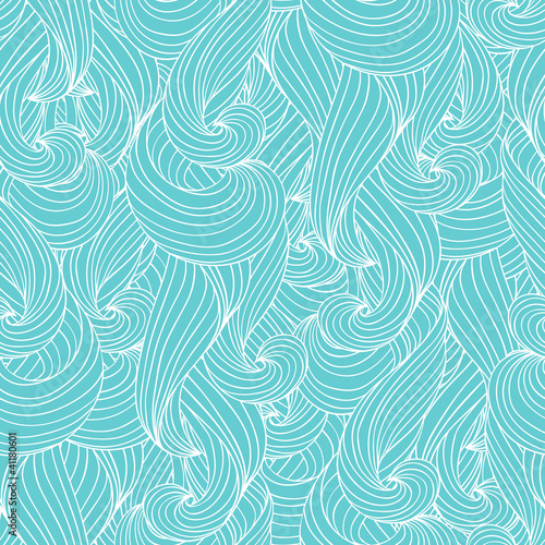 Vector seamless abstract pattern with waves and cloud.