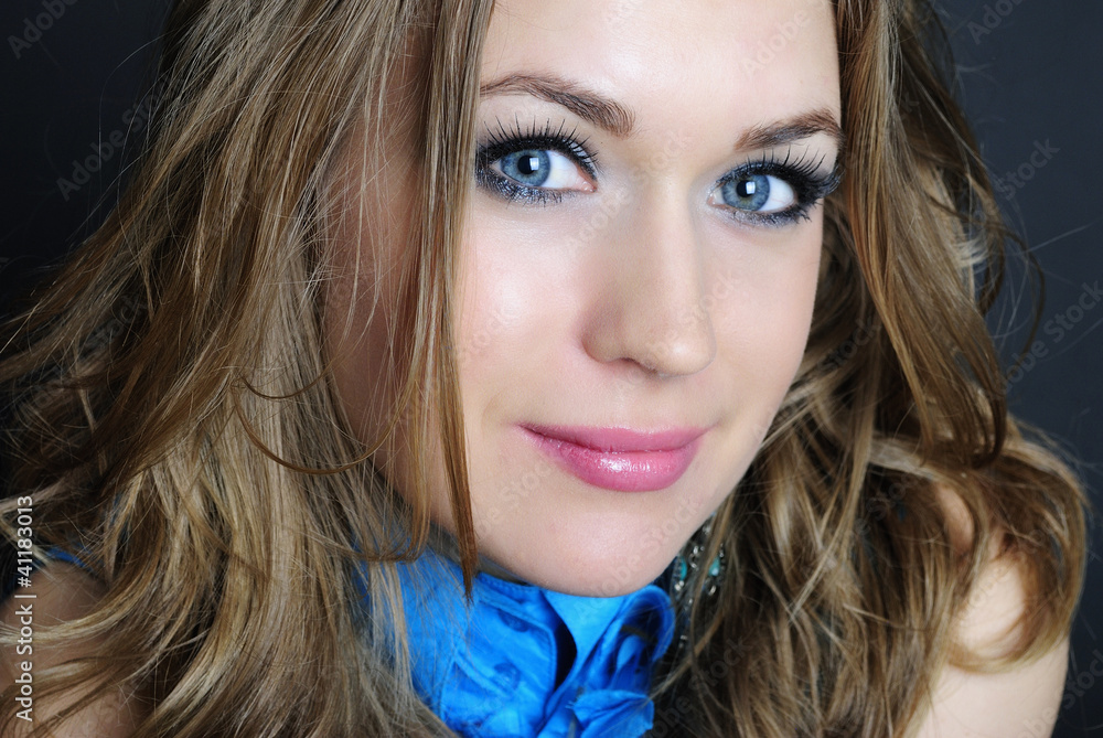 bright portrait of the beautiful girl with long hair bright portrait of the beautiful girl with long hair