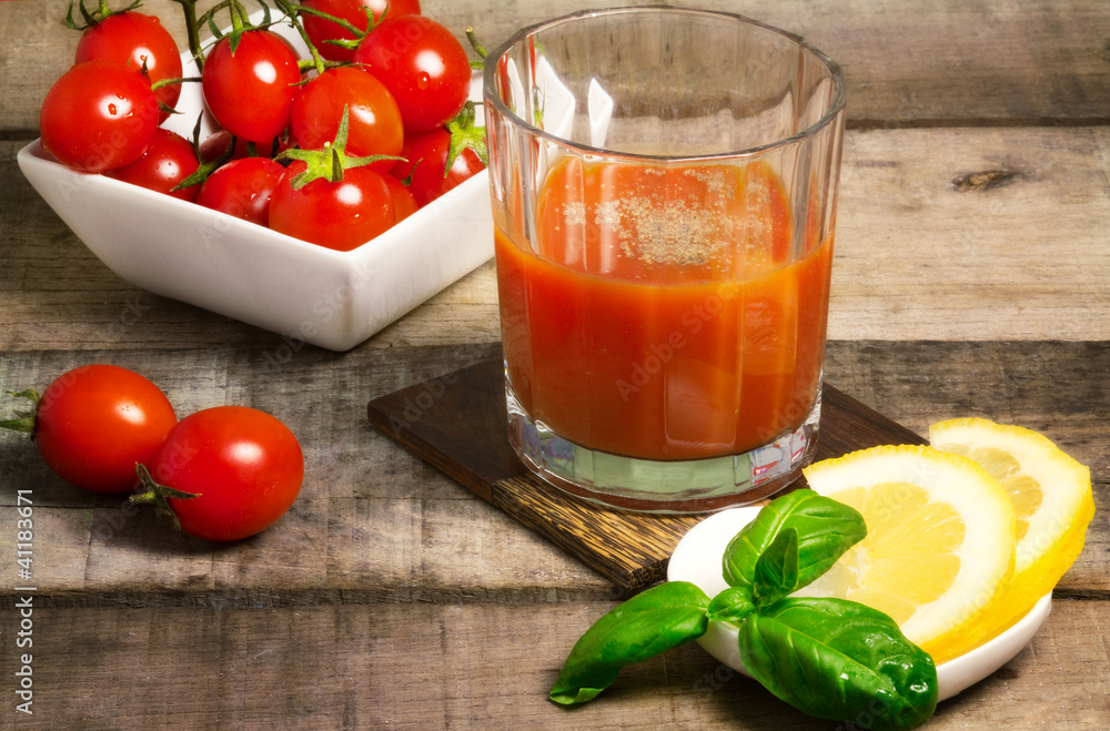 greedy tomato juice with lemon slice greedy tomato juice with lemon slice
