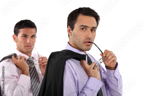 Εκτύπωση καμβά Man copying his colleague