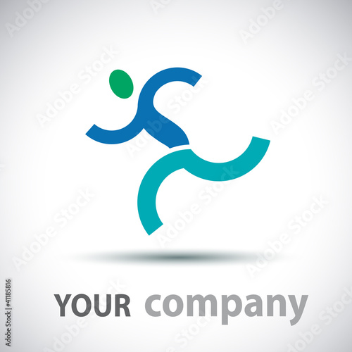 Logo running man # Vector
