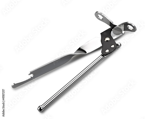 Tableau sur toile A can opener isolated against a white background