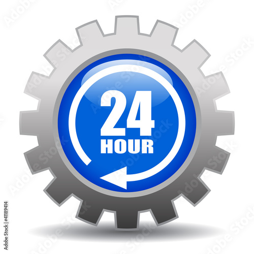 24 hour vector blue icon