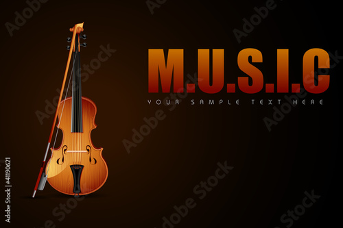 Violin on Music Background