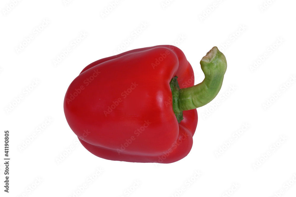 Red pepper on a plain white background. Red pepper on a plain white background.