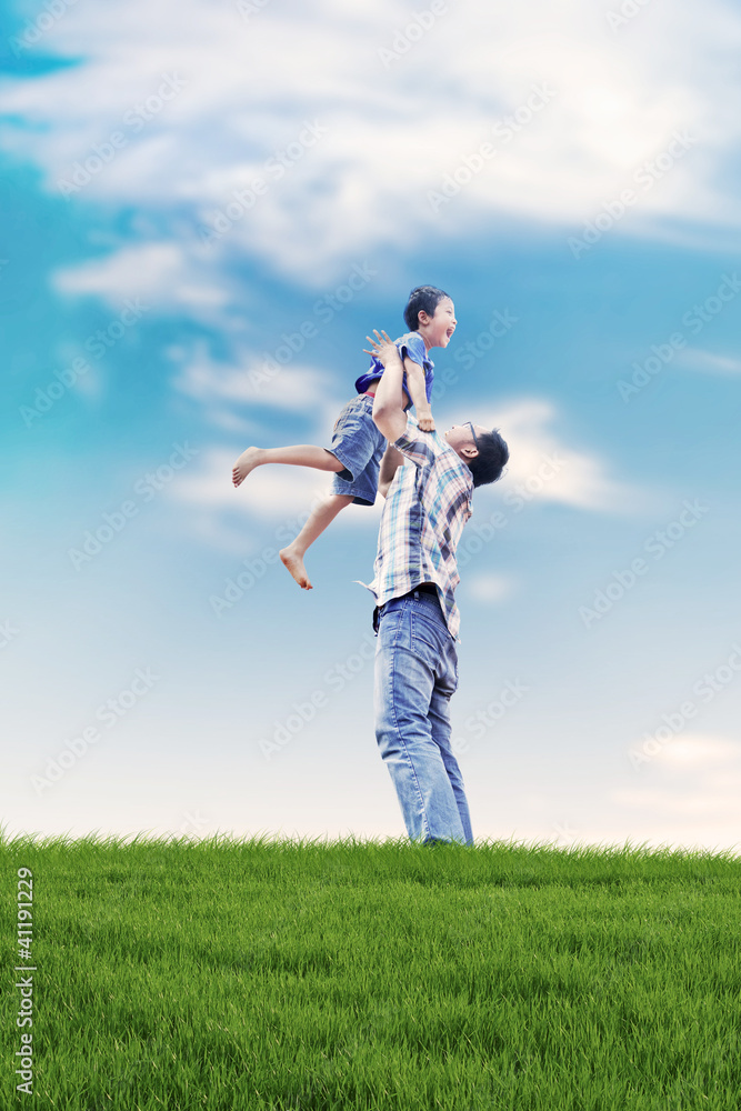 Father and Son having a quality time outdoor Father and Son having a quality time outdoor
