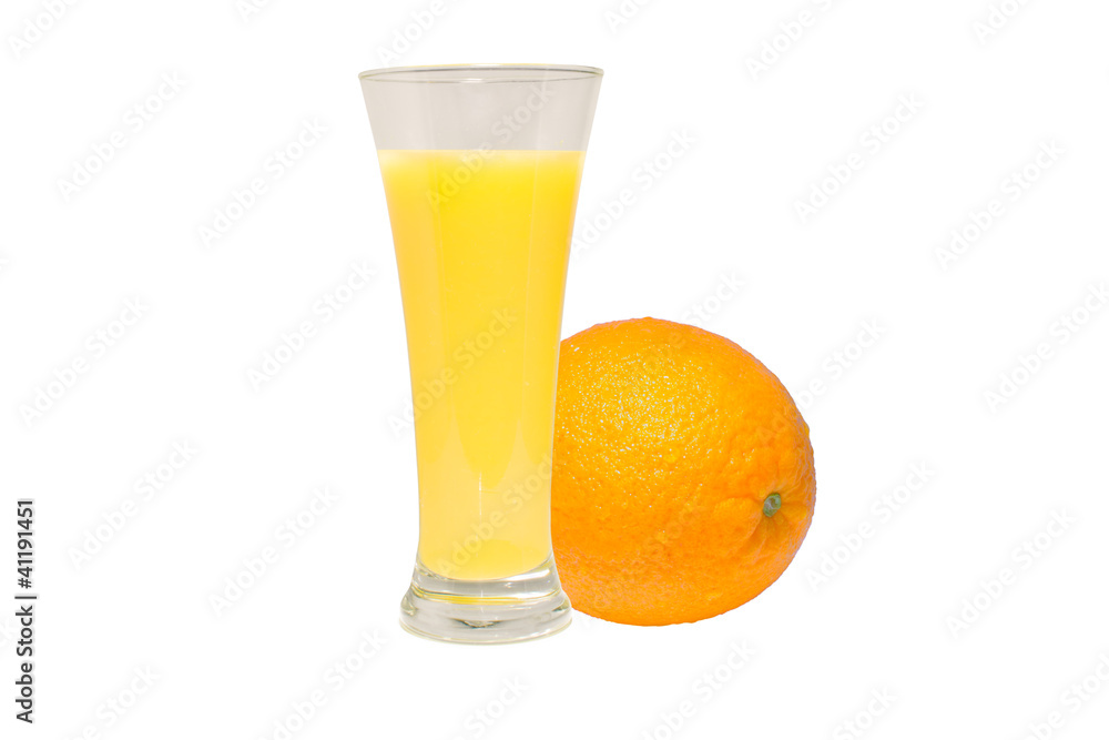 Orange juice in a glass isolated Orange juice in a glass isolated