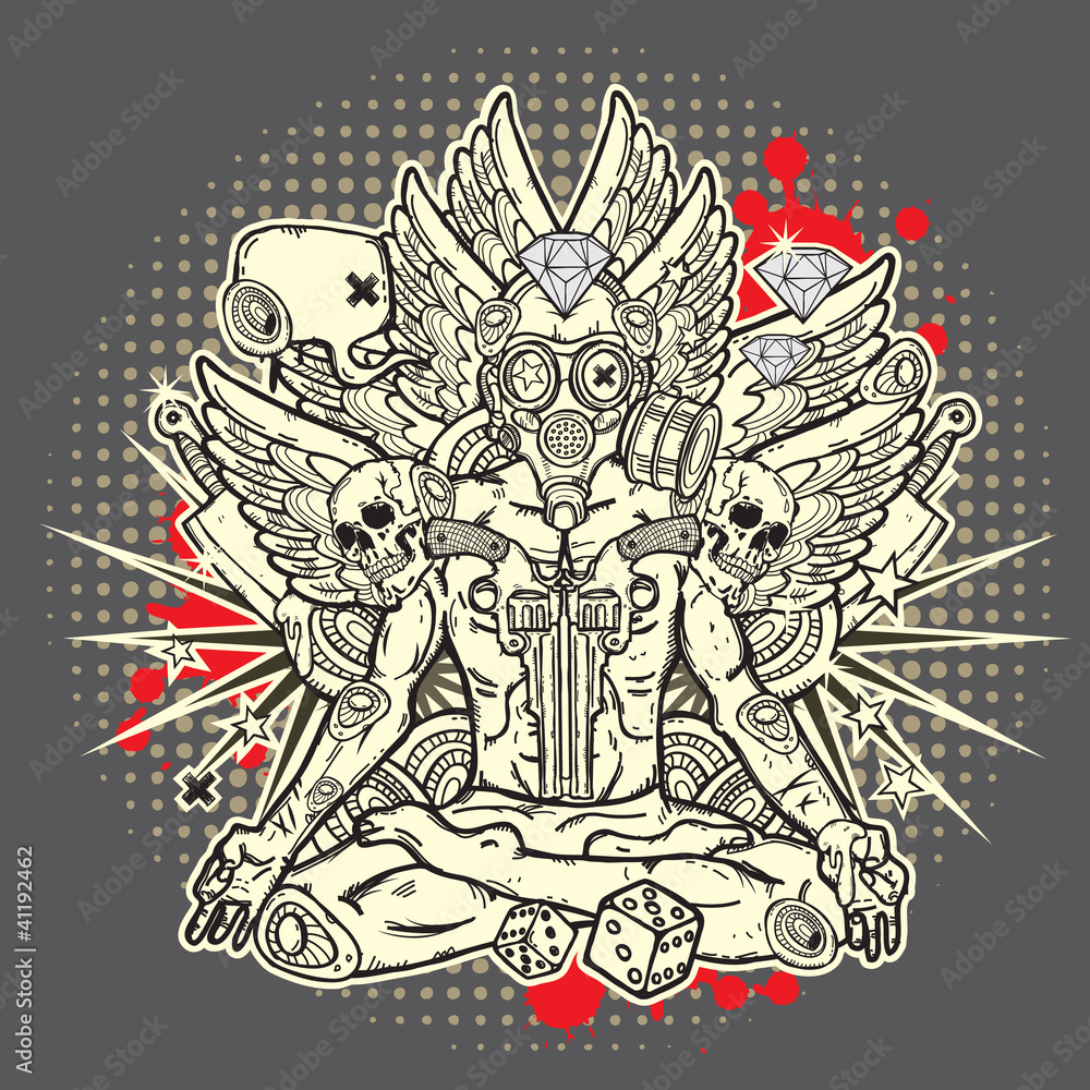 Fototapeta premium Stylish grunge illustration