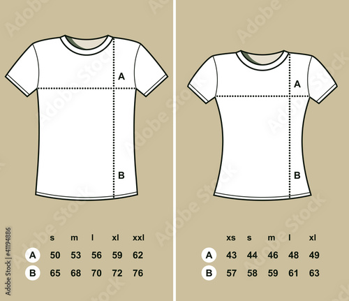 T-Shirt Sizes (men and women)