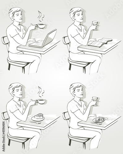 young man at the cafe