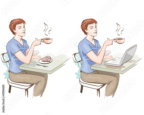 young man at the cafe