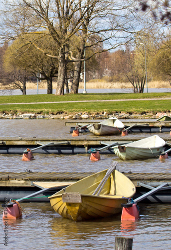 Finland harbor in spring
