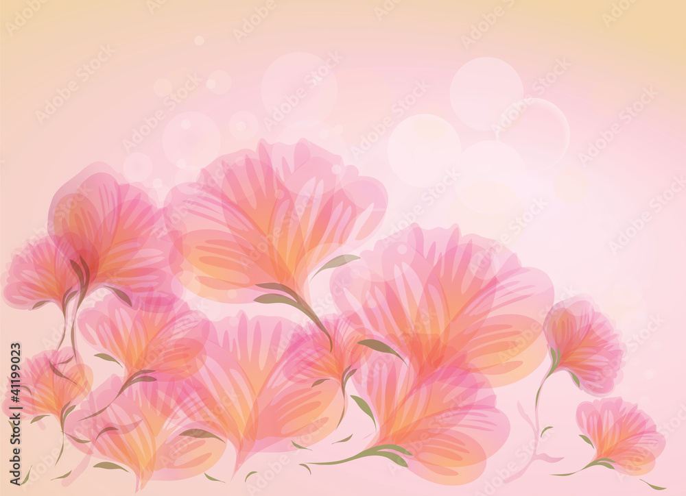 Abstract sweet flowers / Floral background