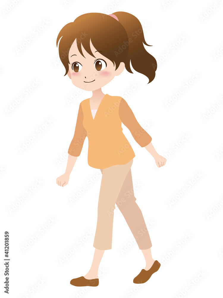 女性/歩く 女性/歩く