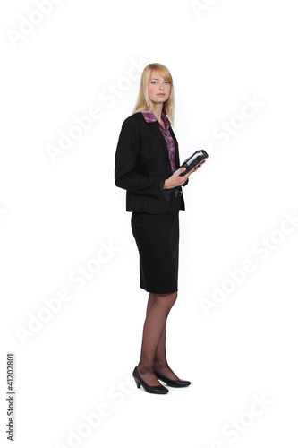 Businesswoman with a personal organizer