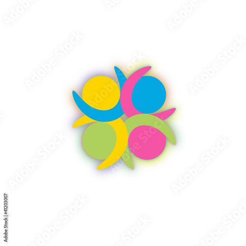 logo quatre couleur large plus rond flou