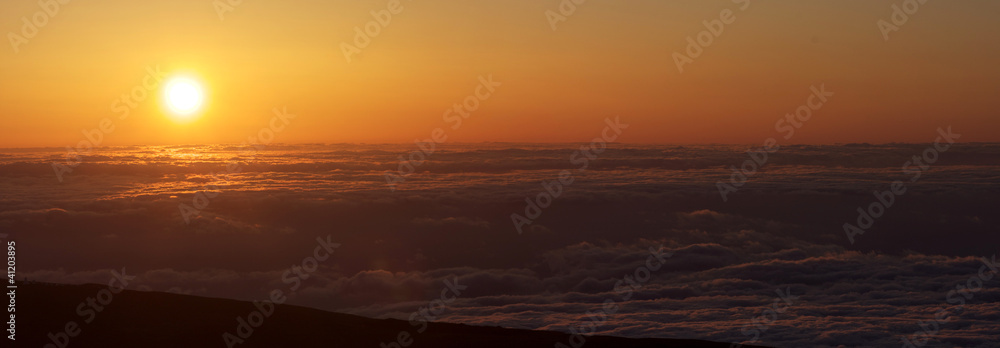 Sunsent on top of Mount Teide in Spain