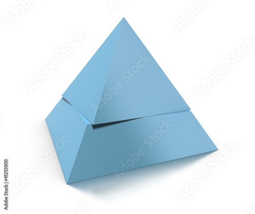 3d pyramid  two levels over white background