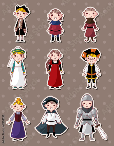 cartoon medieval people stickers