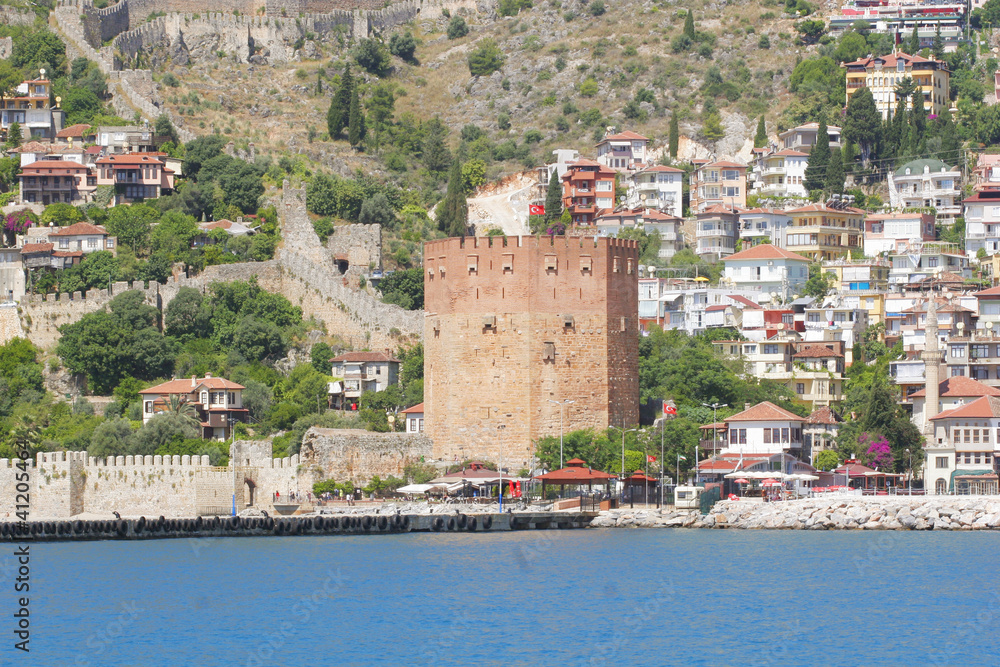 Alanyas' mediterranean coastline and Ottoman castle